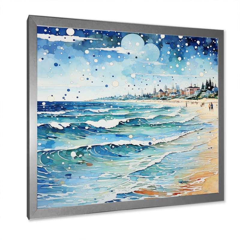 Photo de plage Sandy Serenade IV, Cadre simple argenté, H 24 po x l 24 po x P 1 po