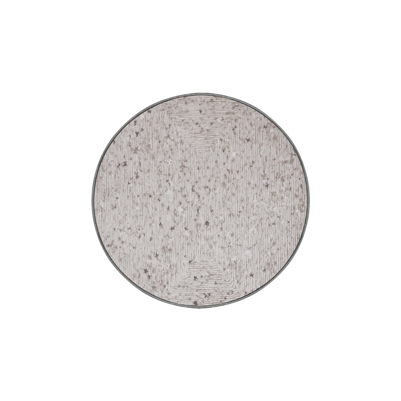 Machine Washable Gray Area Rug, Round 8'