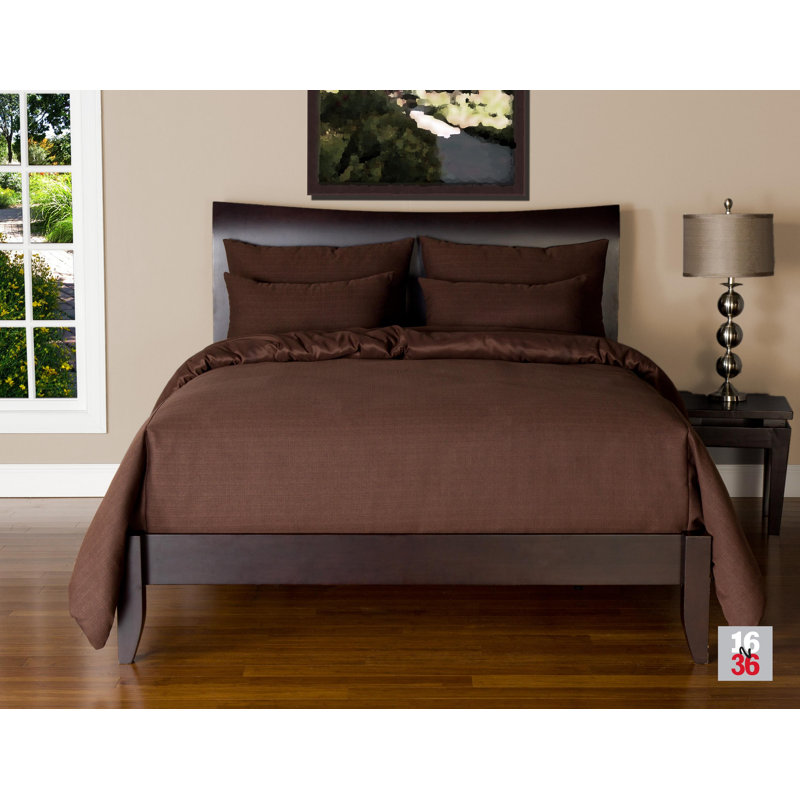 Belfast Polyester Duvet Cover & Insert, Twin Duvet Cover & Insert + 4 Additional Pieces, Chocolate