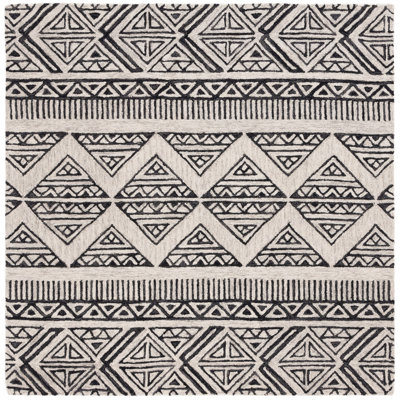 Armanii Metro Hand Tufted Wool And Cotton With Latex Geometric Rug