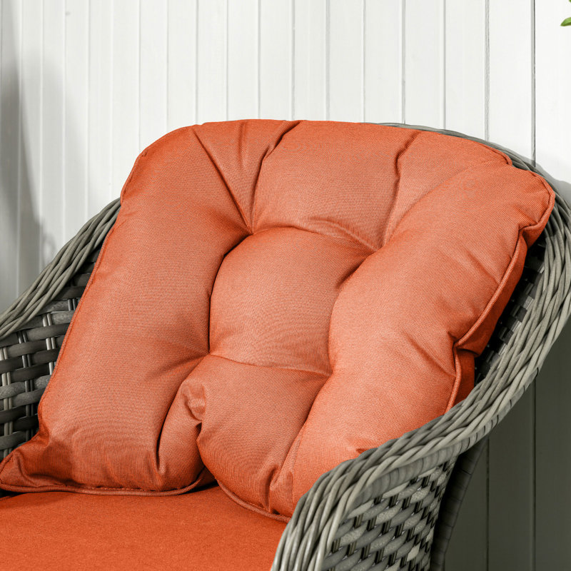 Wicker 4 - Person Garden Lounge Set, Orange, Grey