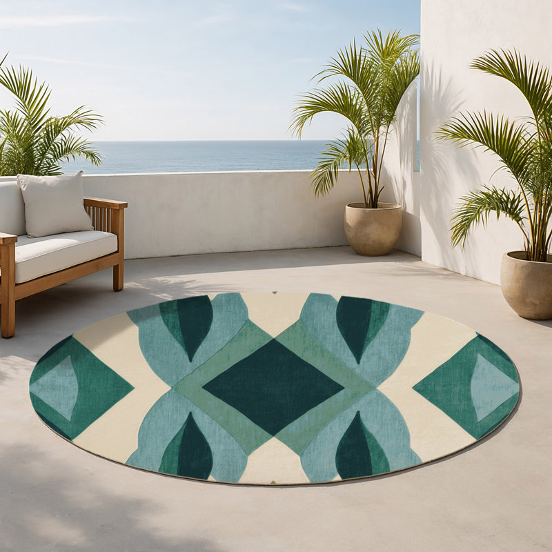 Radiant Eclipse Indoor And Outdoor Area Rug, Round 5'