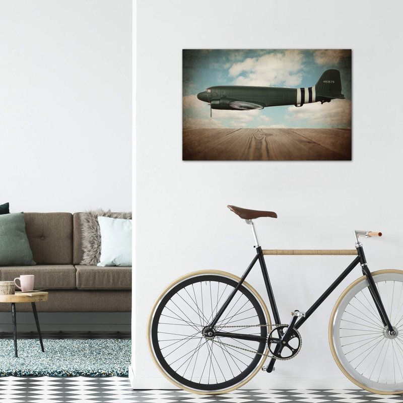 Douglas DC-3 par Saint and Sailor Studios - reproduction de photo, H 26 po x l 40 po x 1,5 po, Toile tendue, Pas de tapis