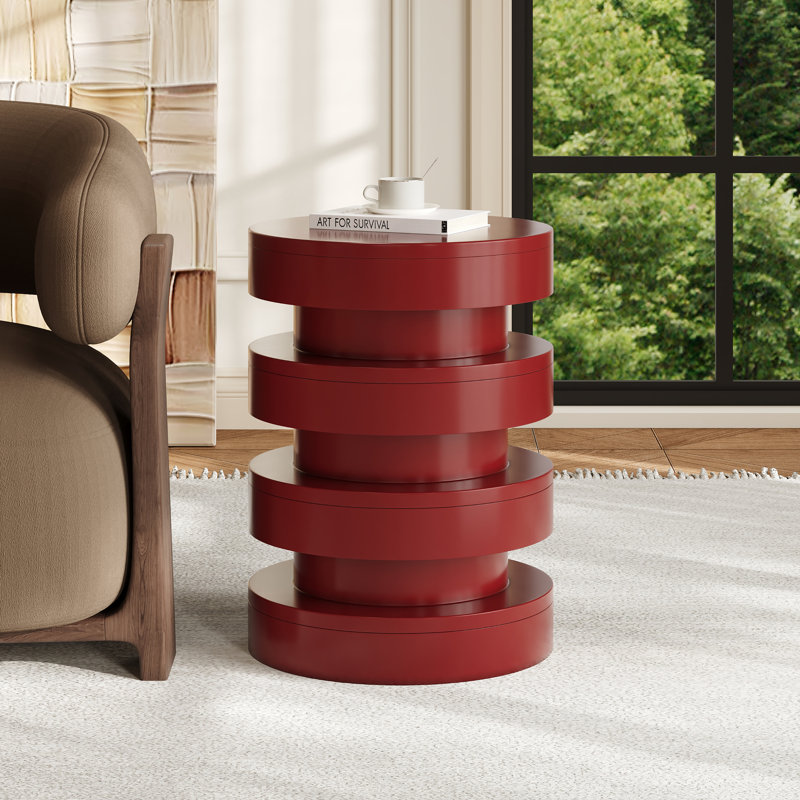 Table d'appoint Adison Elegant Patio, Rouge