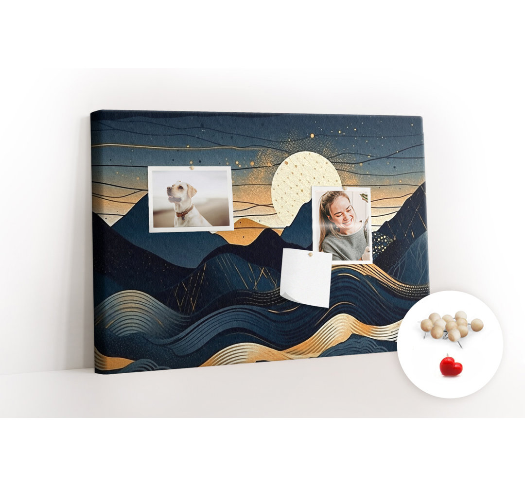 Wall Mounted bulletin board print wall art notice boards decorative corkboard Sunset landscape