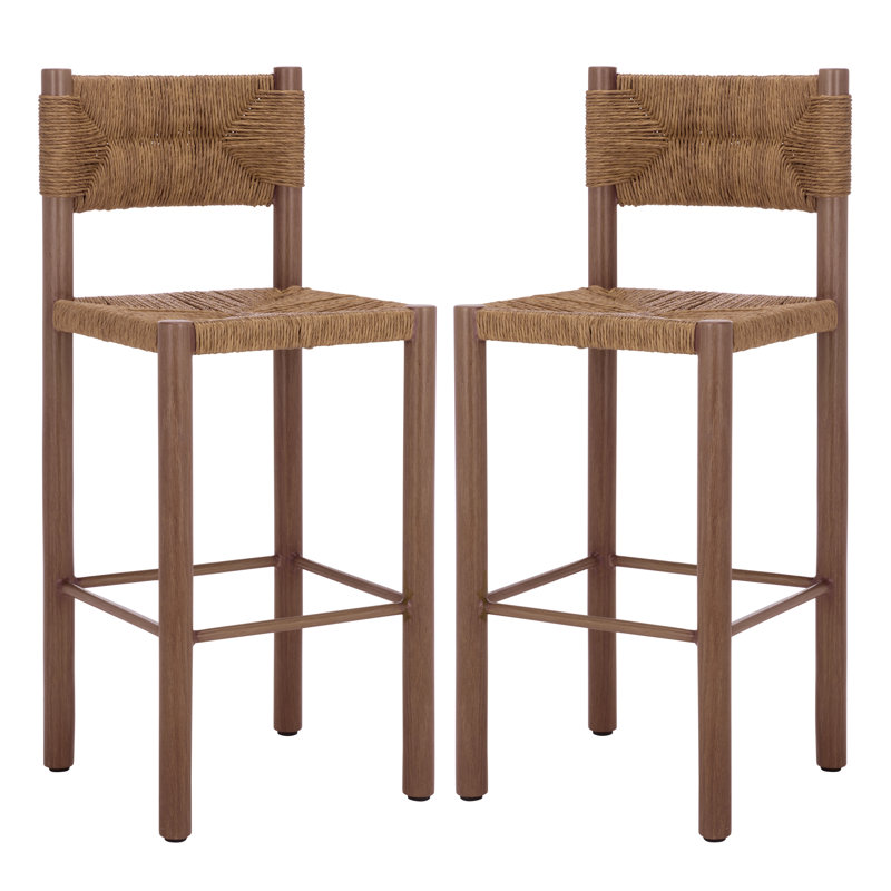 Romona Rattan Weaving Outdoor Barstool, Brown