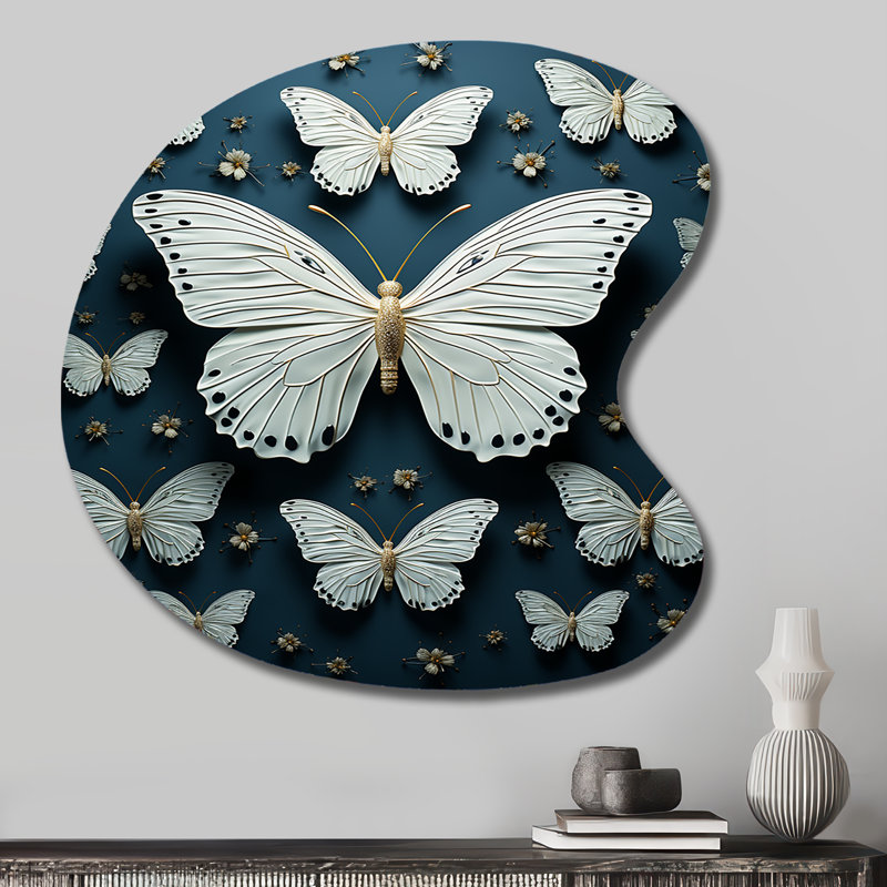 Décoration murale en forme de goutte Matt Matting - papillon, H 27 po x l 27 po