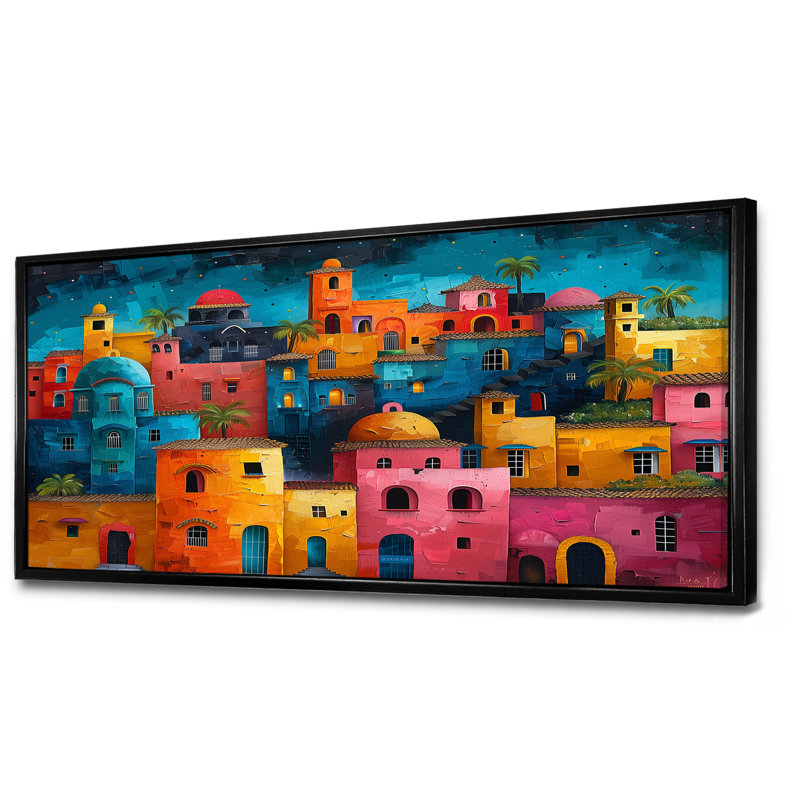 Leclerc - salon d'art mural City Buildings, Toile avec cadre flottant noir, H 28 po x l 60 po x P 1,5 po