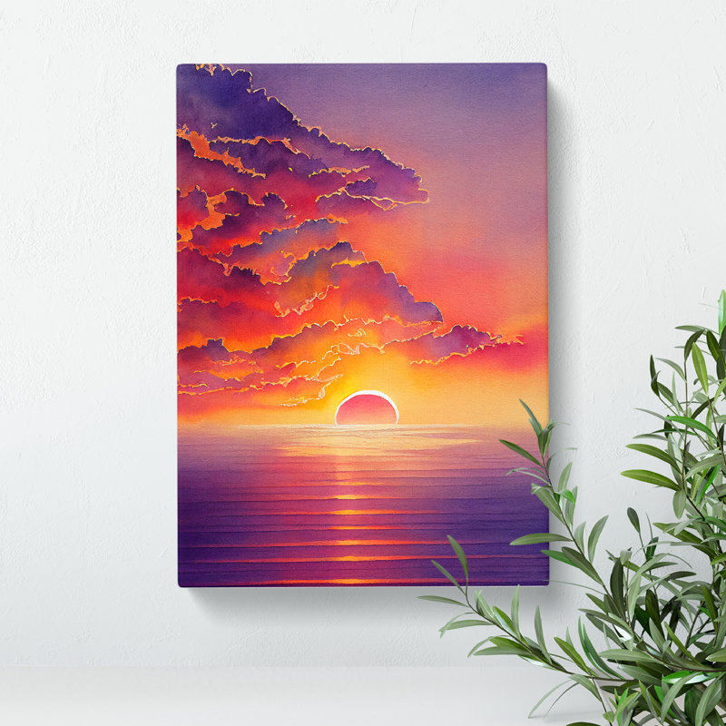 XC1022-1189X Boundless Ocean Sunset - Wrapped Canvas Print, 76cm H x 50cm W x 3cm D
