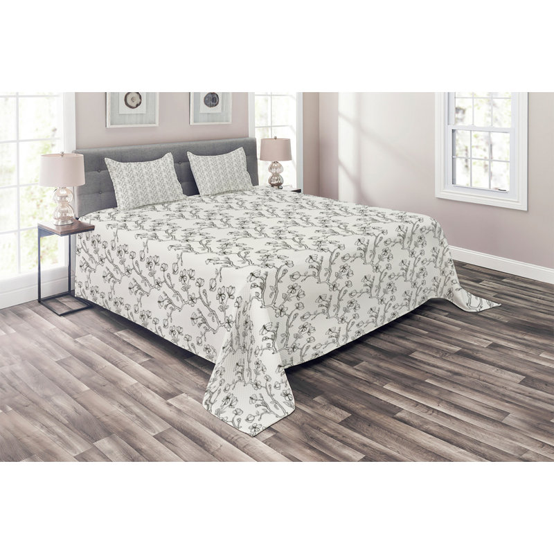 Farmhouse / Country Polyester Floral Coverlet