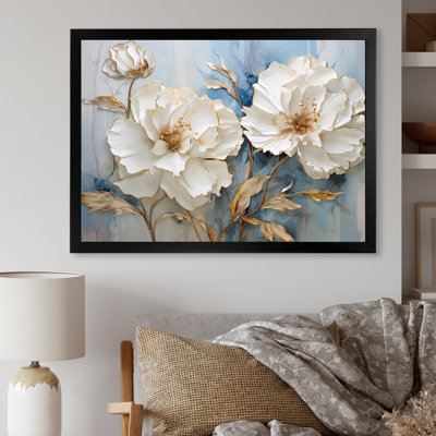 Minimalisme, œillets blancs sur toile