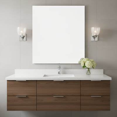 Toffino Bathroom Bedroom Wall Fixture With Clear Crackle Glass Shade