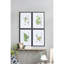 Ensemble de 4 art mural fougère botanique noir et blanc, décoration murale pour le vestibule du salon, 20 po x 28 po