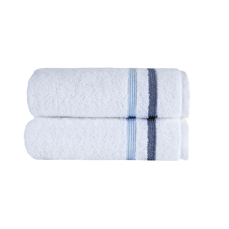 Zimmer Turkish Cotton 2 Piece Hand Towel Set, Blue