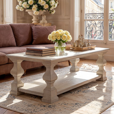 46.2'' W Vintage Solid Wood Coffee Table
