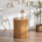 Cylindrical Side Table with Vertical Relief Texture – Retro Style