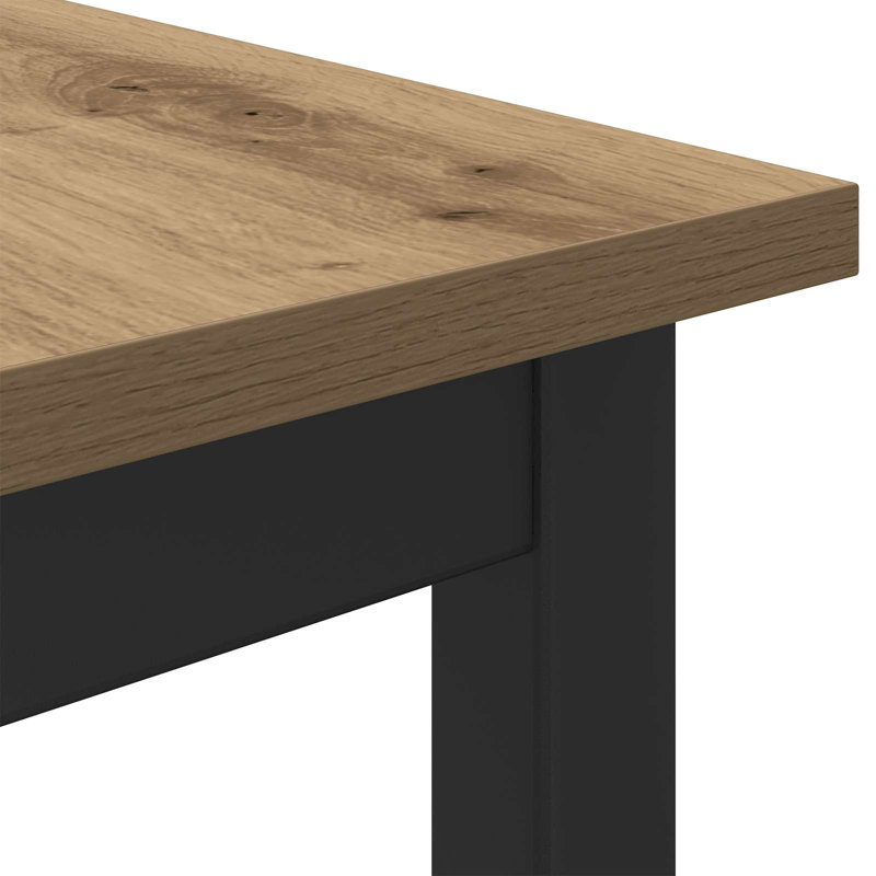 Metal Base Dining Table, 75cmH x 70cmL x 70cmW, Light Brown