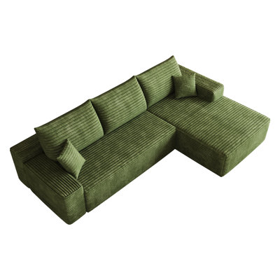 Cloud Sectional Couch with L-Shape Chaise,Modern Modular Sofa with Deep Seat, Upholstered Couches for Living Room Bedroom,No Assembly Required, (Plush Corduroy Fabric)