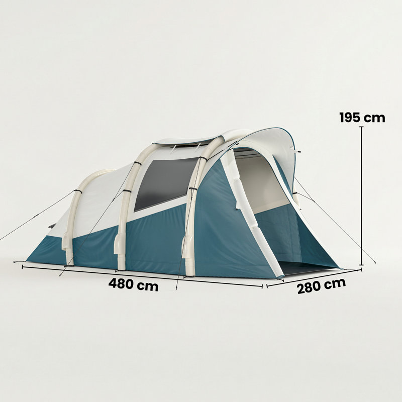 3 Person Tent, Green/White