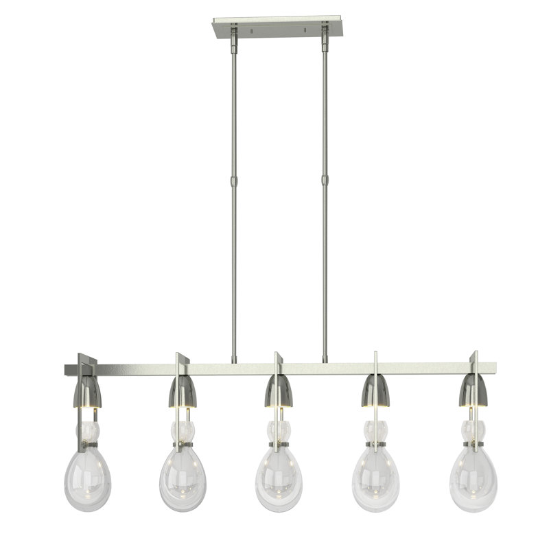 Apothecary 5 - Light Kitchen Island Linear Pendant, Sterling