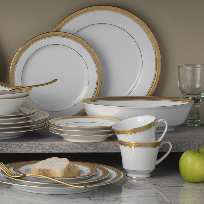 Noritake Crestwood 50-Piece Dinnerware Set, Service for