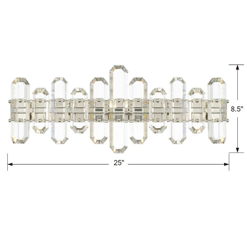Demitrius 3-Light Vanity Light, Polished Nickel