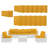 Cushion Covers For 7 Pcs (6-Seaters) Wicker Rattan Sectional Sofa, 14Pack Cushion Slipcovers Set Seat And Back,Outdoor Cushion Slipcover With Zipper, (Only Cover) Yellow
