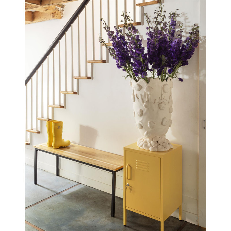 Melonye 37.8cm W Metal Bedside Table, Yellow