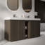 Meuble-lavabo double 60 po avec plateau à surface solide, brun chêne fumé 60 po -105079942-109252504-105076118