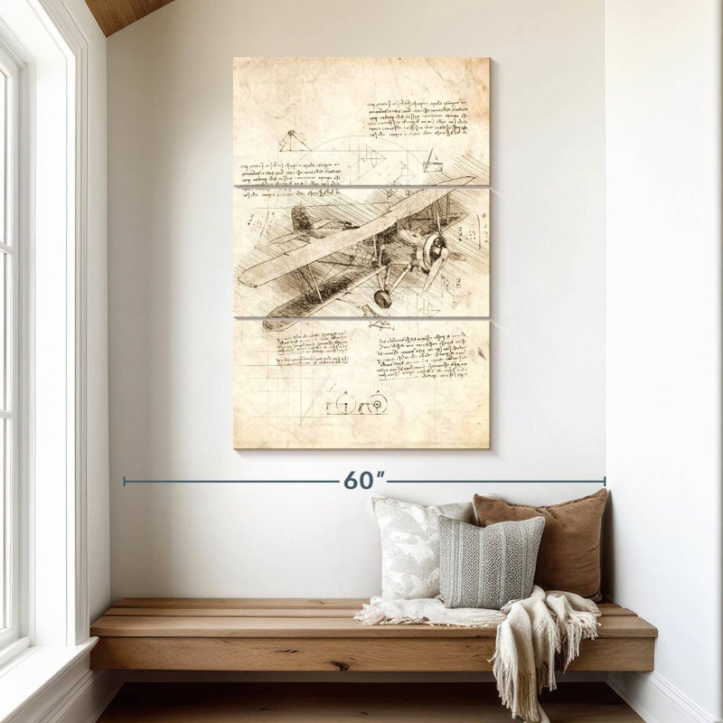 Mehar Biplane Aircraft, 50" H x 32" W