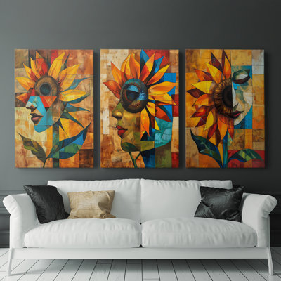 Floral Study  Series  CLIX  -Premium Gallery Wrapped Canvas Set -Ready to Hang