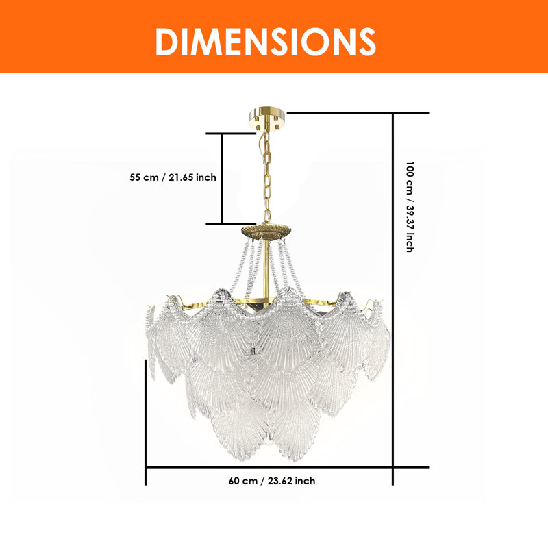 8-Light Tiered Gold K9 Crystal Chandelier