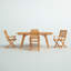 Ensemble repas 5 pièces pour patio comprenant une table rectangulaire d'extérieur en bois d'acacia et 4 chaises pliantes à accoudoirs, 40 x 72 pouces, huile naturelle-371004941-385017279