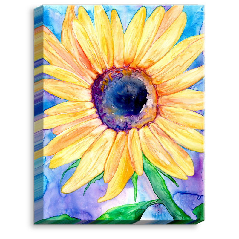 « tournesol » par brazen design studio, reproduction d’art sur toile tendue, H 36 po x l 24 po x P 1,5 po