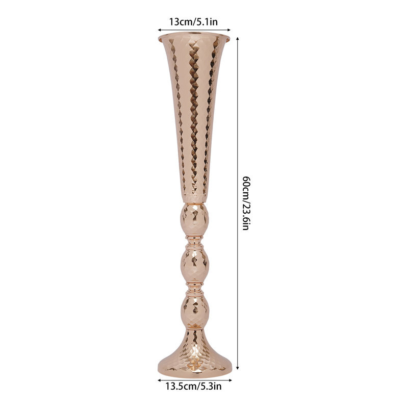 Grands vases en métal, H 23,6 po x l 5,3 po x P 5,3 po