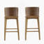 Ensemble de deux tabourets de bar en bois au fini noyer Pari, idéal pour les bars à domicile, les cafés et les bistro