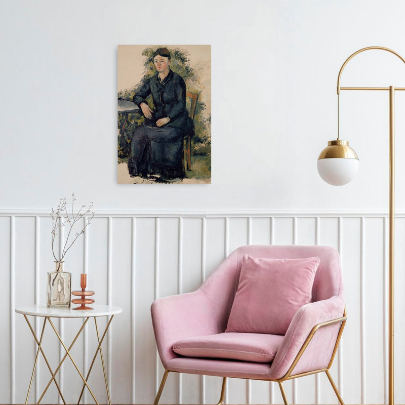 Madame Cézanne au jardin, 1880-1882 - Estampe d'art mural abstraite contemporaine, H 24 po x l 16 po