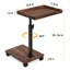 Table de bout réglable en forme de C avec plateau pivotant et roulettes