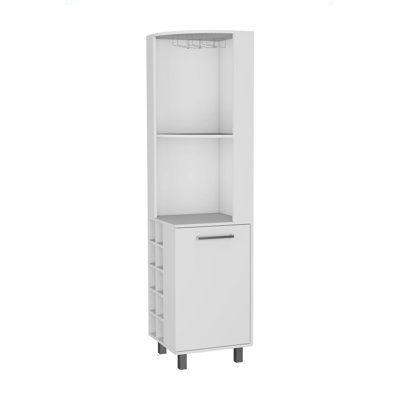 Hamden 10-Bottle 1-Shelf Bar Cabinet Wengue And Pine