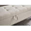 Banc repose-pieds 59 po avec rangement en tissu beige