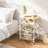 4-Tier Pull-Out Metal Storage Cart with Wooden Top, Sliding Baskets, Handle, and Rolling Wheels