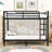 Twin XL Over Twin XL Metal Bunk Bed With Ladder And Guardrails-2082598035