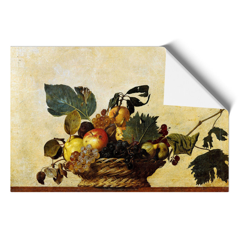 Fruit Basket by Caravaggio - No Frame Painting, 30cm H x 42cm W x 0.1cm D