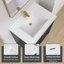 Plateau de meuble-lavabo à surface solide de 30 pouces avec lavabo simple intégré, comptoir épais blanc vif de 2 po, rebord surélevé et dosseret