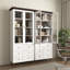 White MDF Display Storage Cabinet,Tall Kitchen Pantry Cabinets With Glass Doors And Adjustable Shelves,Freestanding Storage Cupboard For Kitchen, Living Room