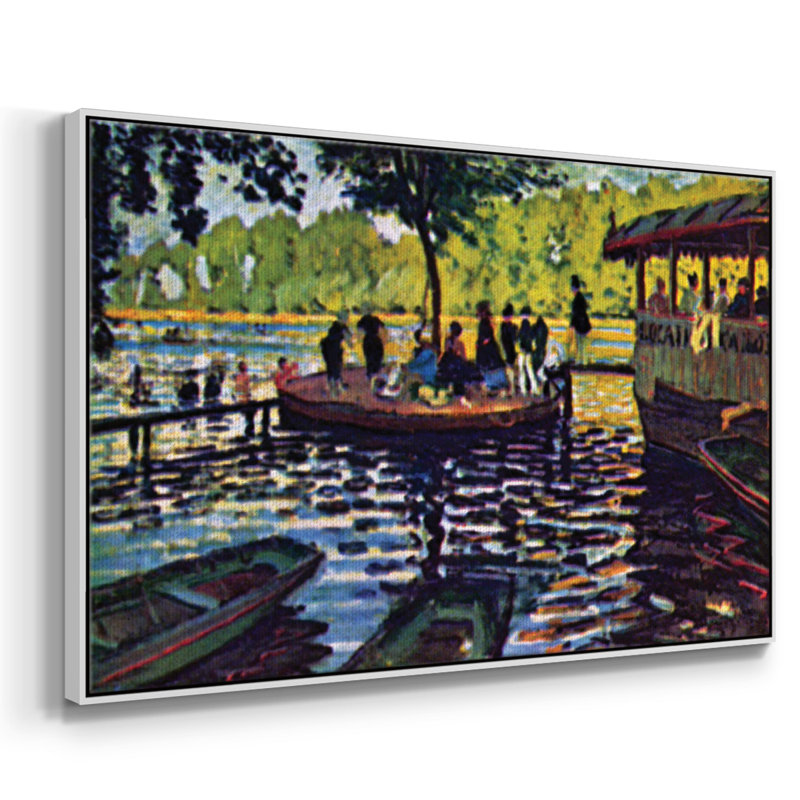 La Grenouillère par Monet sur toile, H 41 po x l 27 po x P 2 po, Blanc