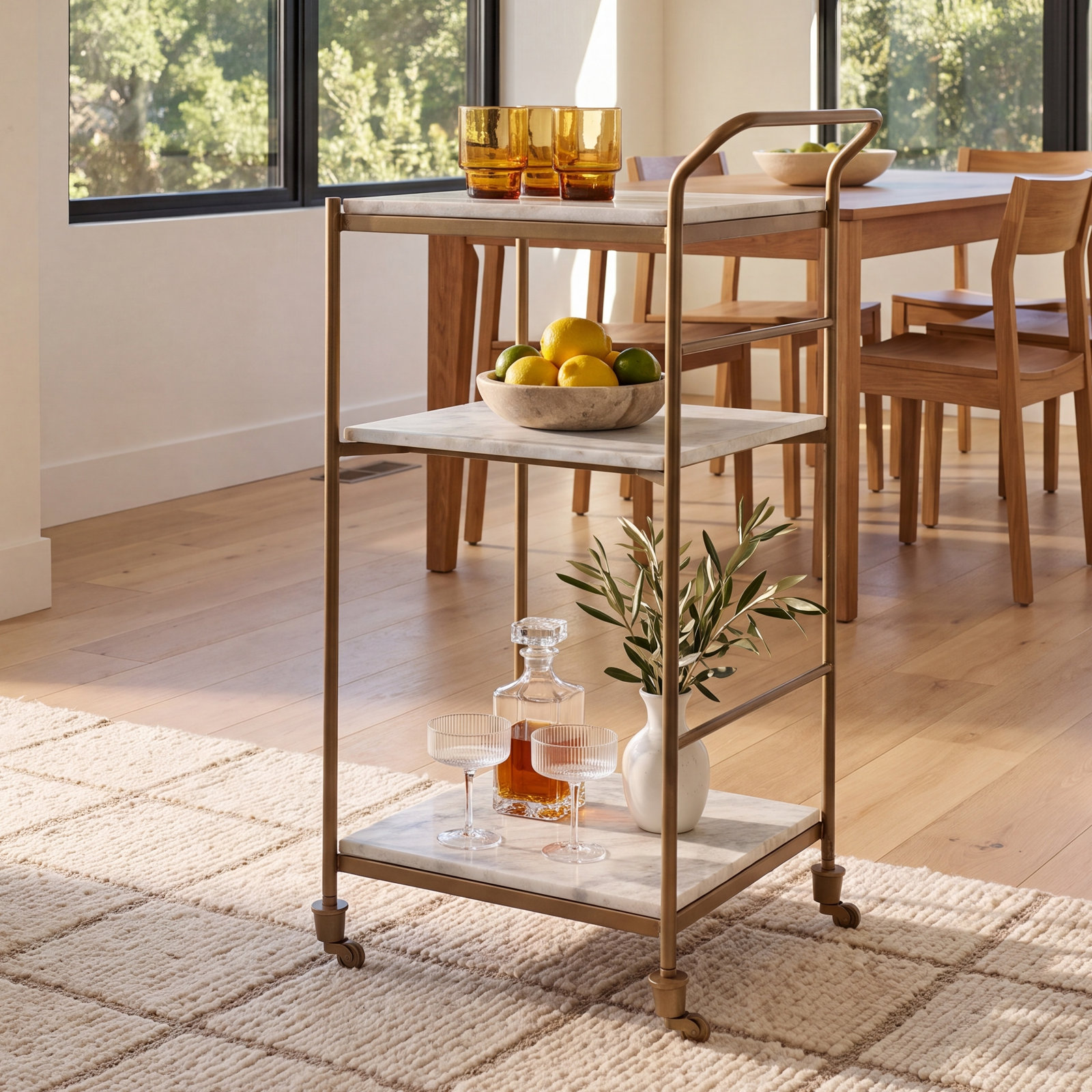 Tague Brass Bar Cart