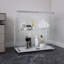 Vitrine en verre trempé, armoire à vin, armoire de rangement, classeur, avec bande lumineuse à DEL Bluetooth, roulettes pivotantes verrouillables-2066112778