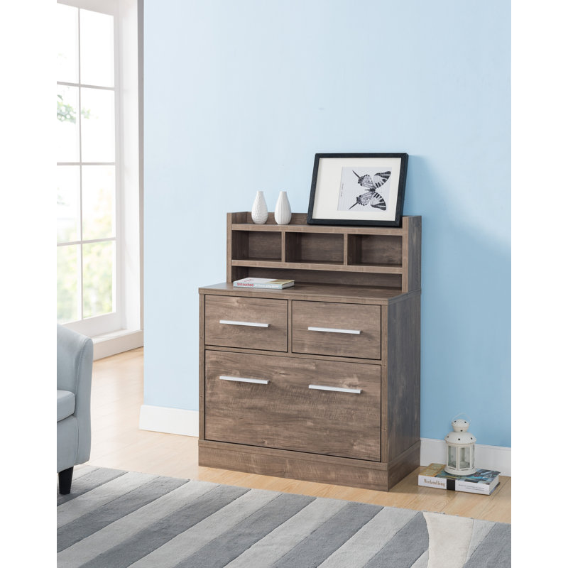 Dedman 81cm Wide 3 -Drawer File Cabinet, Hazelnut