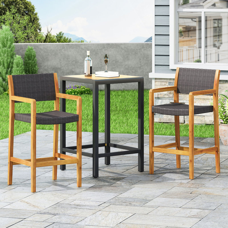 Tabouret en osier et bois Genesee